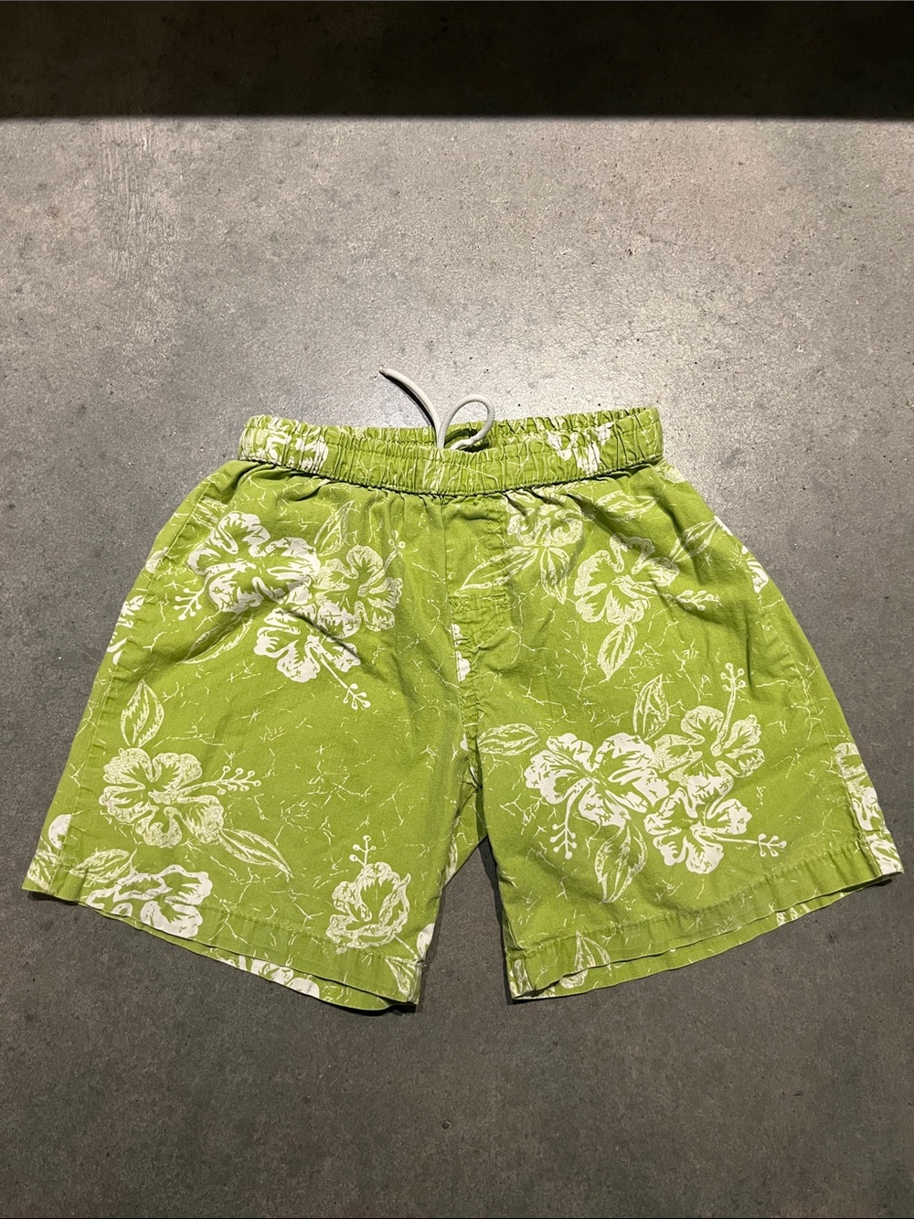 Boys Cheeky Green Floral Swim Shorts